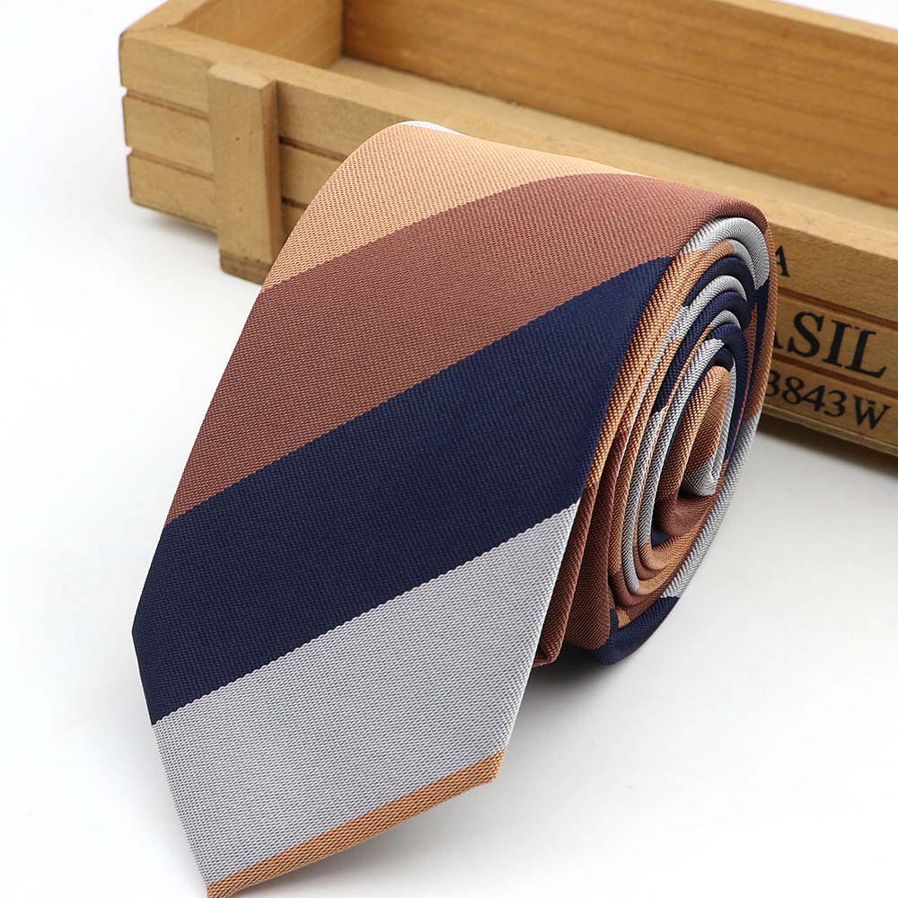 Jacquard Striped Plaid Paisley Necktie 6cm Polyester Male Narrow Tie Skinny Tuxedo Suit Shirt Gift For Men Accessory
