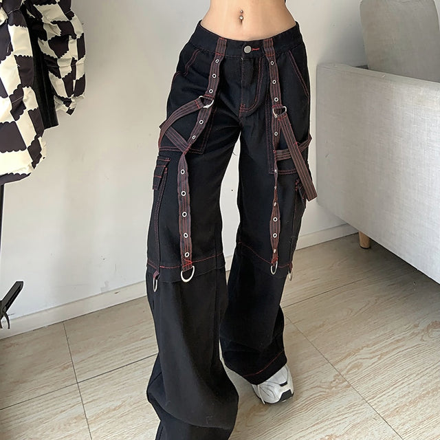 Baggy Jeans Vintage Fashion Punk Pants Casual 90s Streetwear High Waist Denim Trousers