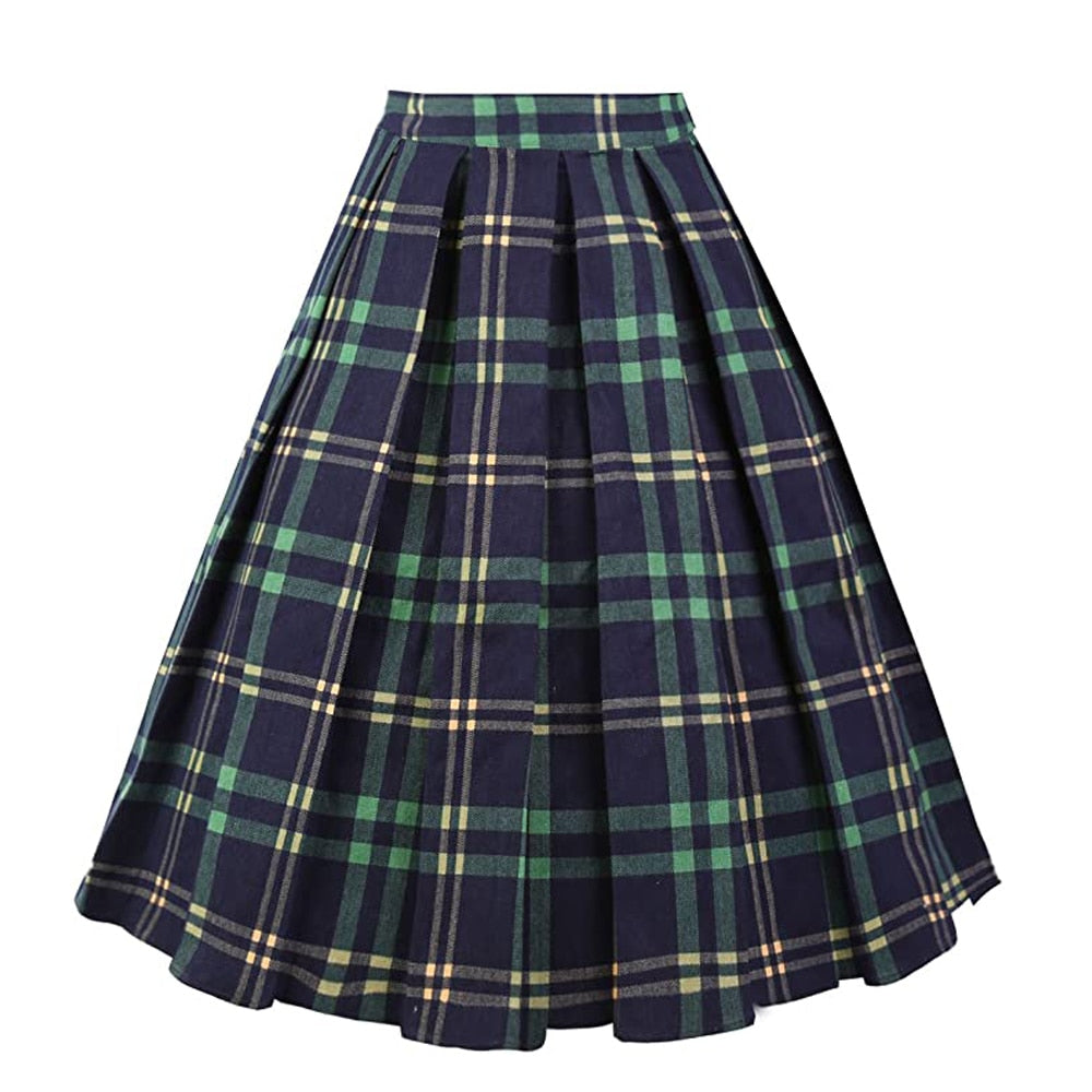 Summer Plaid Skirt with Pockets High Waist Cotton Vintage Retro harajuku Skirts Womens 2022 falda