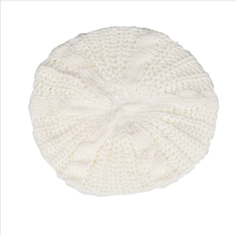 Women Lady Beret Braided Baggy Knit Crochet Beanie Hat Ski Cap Winter Warm Cap