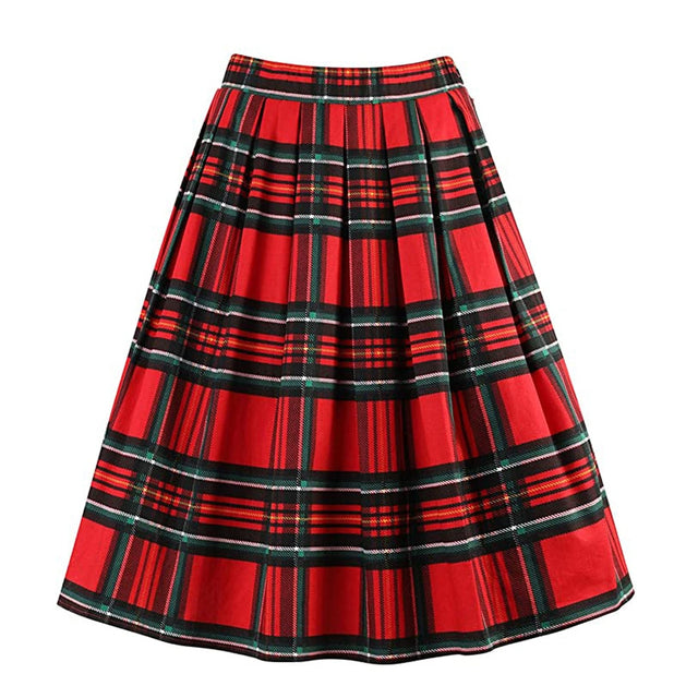Summer Plaid Skirt with Pockets High Waist Cotton Vintage Retro harajuku Skirts Womens 2022 falda