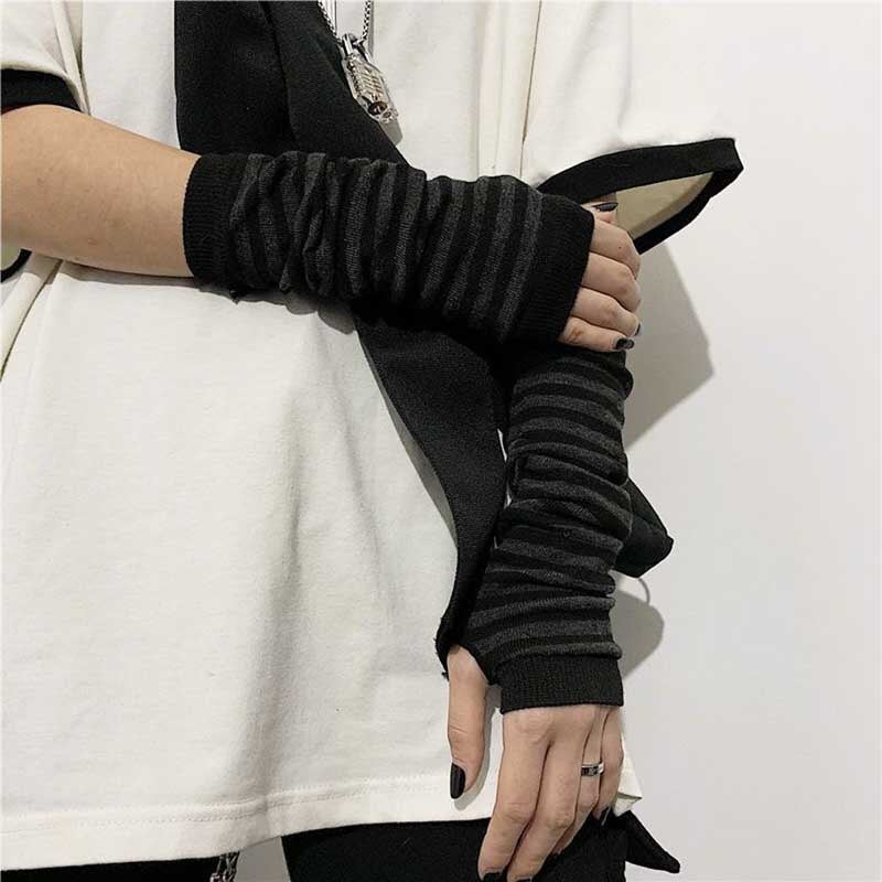long Fingerless Gloves Sport Outdoor Hip-hop Gloves Elbow Mittens Cool Stretch winter Arm Warmer