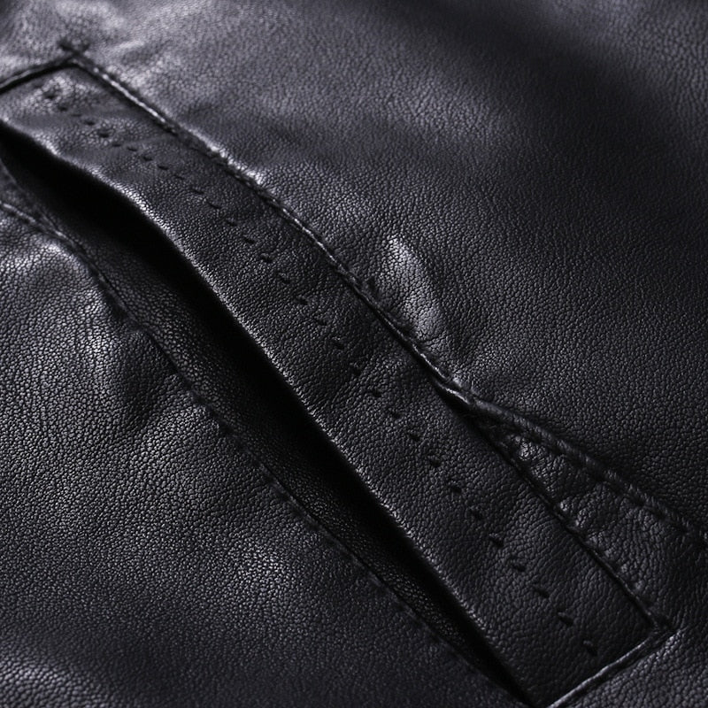 Faux Leather Jacket Motorcycle  Jackets Black  Jaqueta de Couro Masculina Outwear Male PU Leather