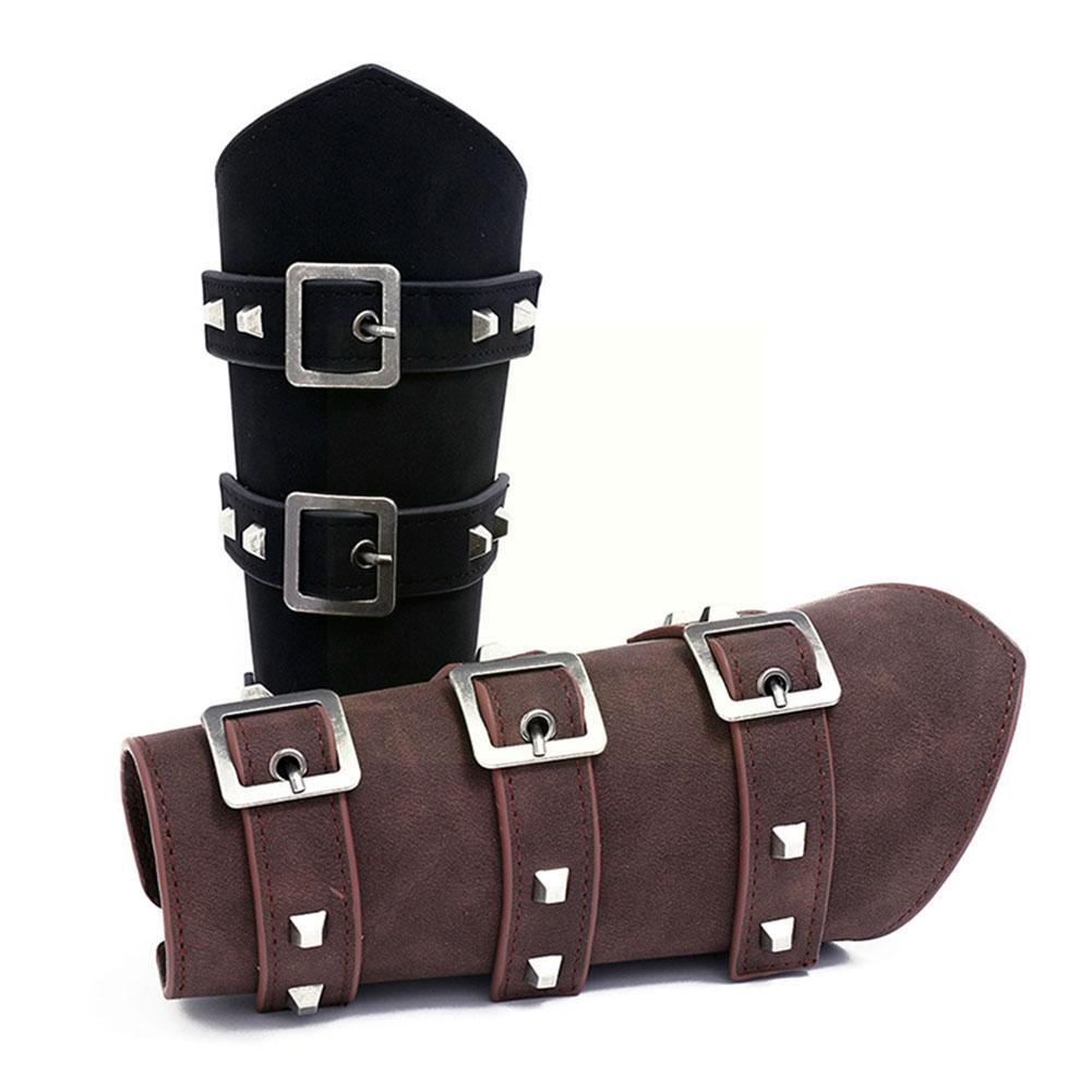Medieval Cosplay Leather Armor Arm Warmers Knight Bracer Steam Viking