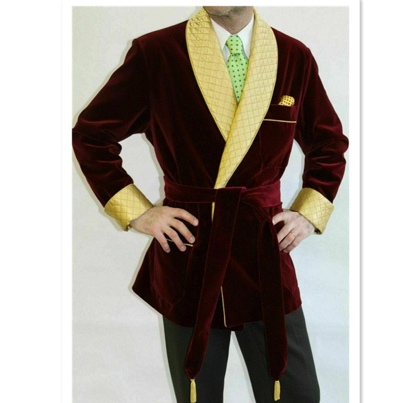Luxury Dinner Wedding Party Wear Coats  Latest Velvet Smoking Suit Men Jackets