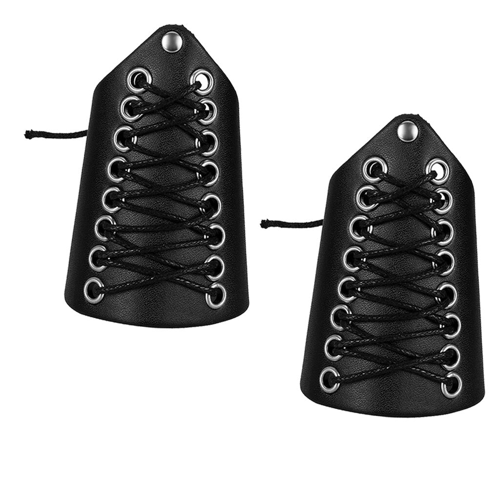 2pcs Black Punk Arm Guard Wristband Medieval Knight Wrist Bracer