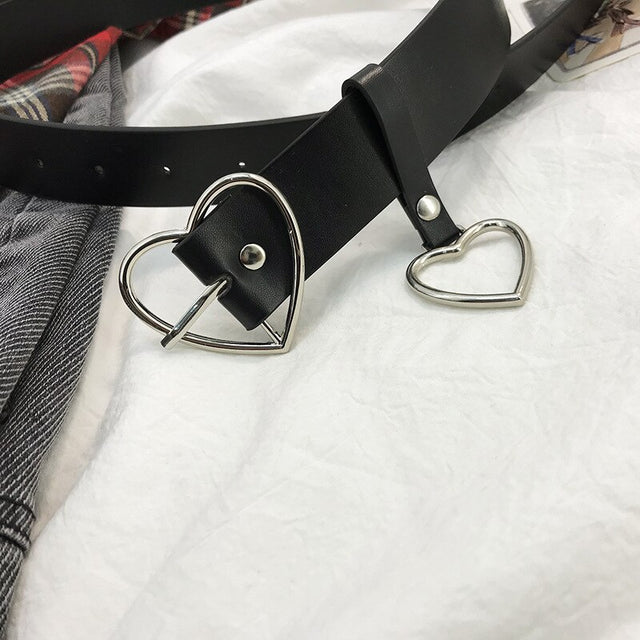 Heart Female Cute Black Harajuku Belt Ladies Pants Party Dress Heart Belts