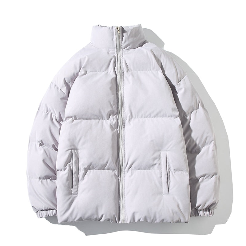 Parkas Thicken Warm Coat Stand Collar Jackets Solid Color Winter Fashion New Streetwear