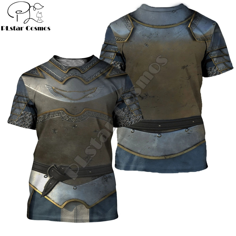 3D Printed Chainmail Knight Armor Men t shirt Knights Templar Fashion Short sleeve shirt summer hip hop Unisex tshirt