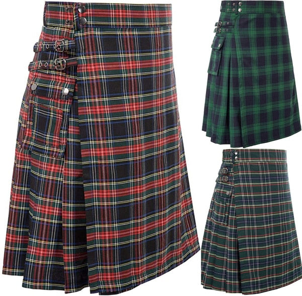 Mens Scottish Traditional Highland Tartan Utility  Kilt