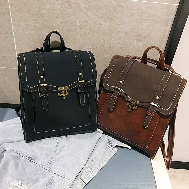 Vintage Women Backpack  Shoulder Bag Lady Multifunction Backpack Retro Bags