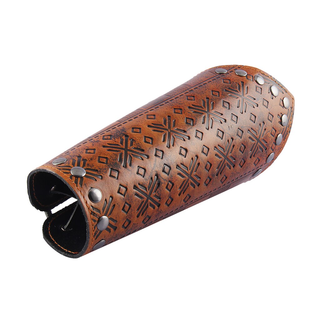 PU Leather Lace Up Gauntlet Wide Bracer Arm Cosplay Medieval Knight Bracers