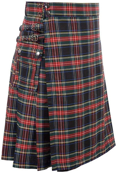 Mens Scottish Traditional Highland Tartan Utility  Kilt