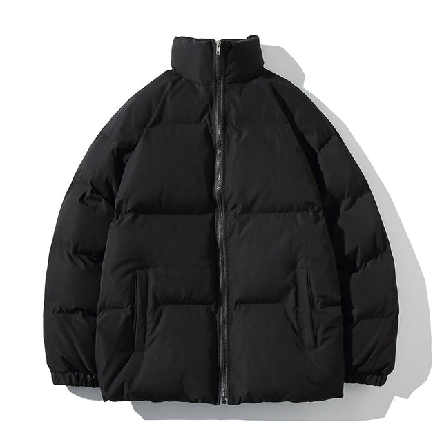 Parkas Thicken Warm Coat Stand Collar Jackets Solid Color Winter Fashion New Streetwear