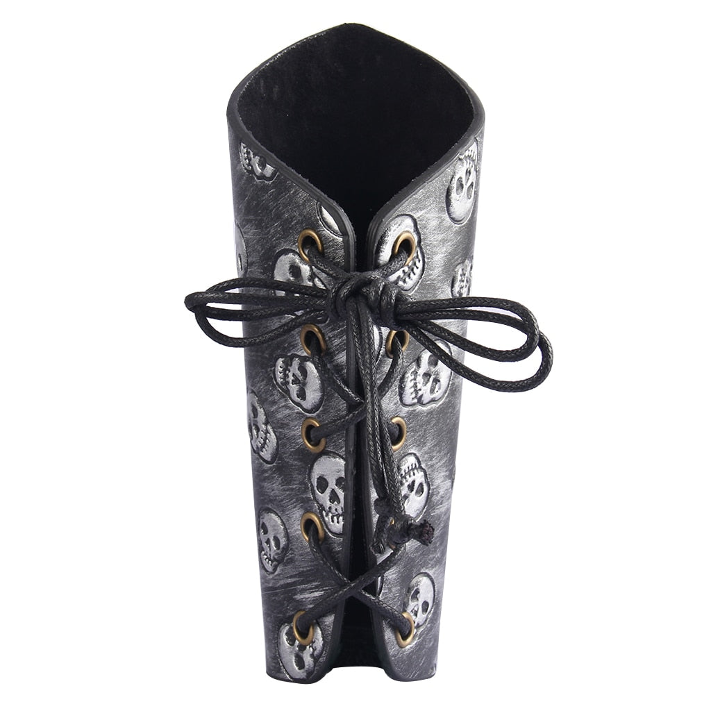 Cuff Archery Arm Guards Bracers Medieval ArmorGothic Skull Gauntlet Wristband