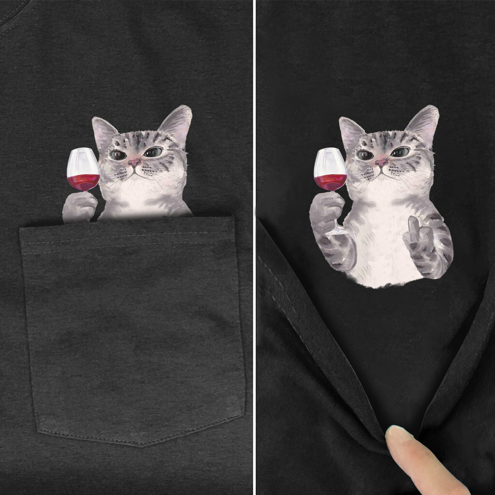 Funny T-Shirt Fashion summer pocket dog printed t-shirt Men Women