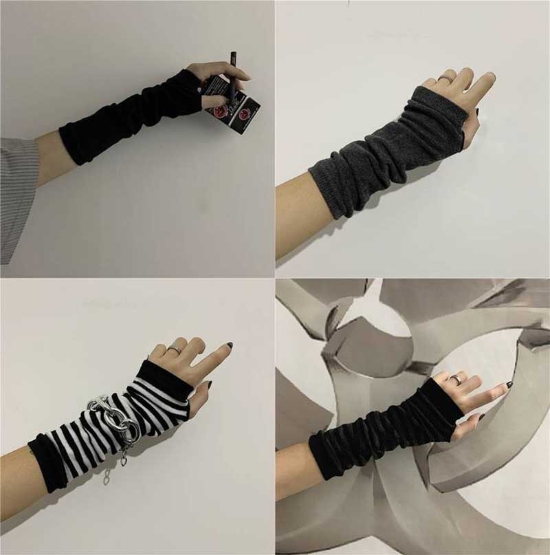 long Fingerless Gloves Sport Outdoor Hip-hop Gloves Elbow Mittens Cool Stretch winter Arm Warmer