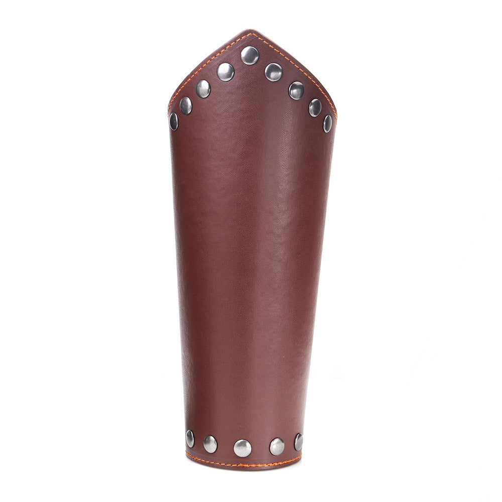 2 Piece Punk Rock Gothic Leather Wrist Bracer Guards Arm Protector Wristband