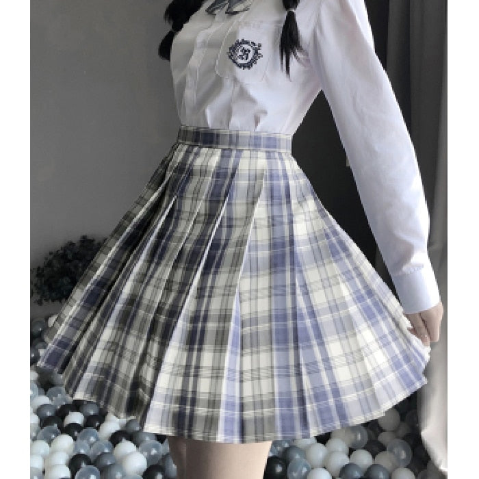 Women Pleated Skirts Mini Plaid Skirt Summer