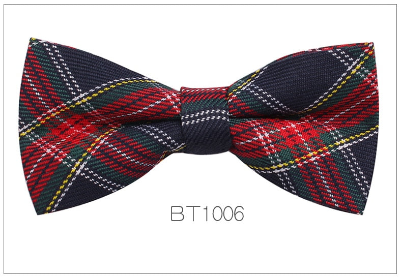 Plaid Bowtie Tartan Bow ties For Men Women Adjustable Boys Girls Bow Tie For Wedding Casual Cotton Suits Bowties