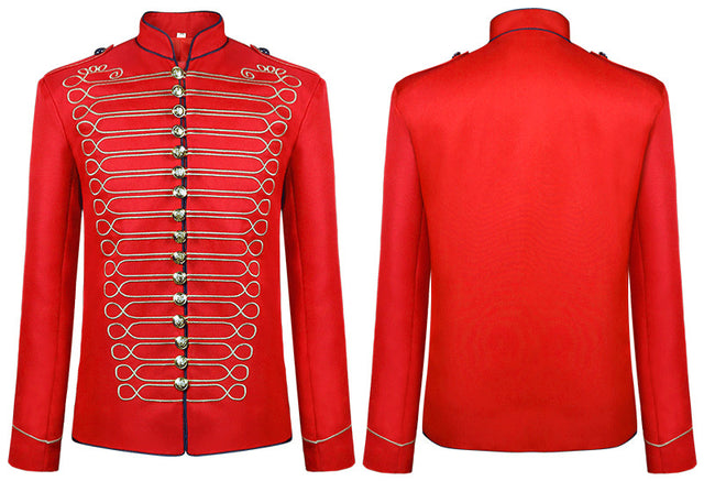 Medieval Men Custome Cosplay Embroidery King Prince Renaissance Long sleeve Jacket