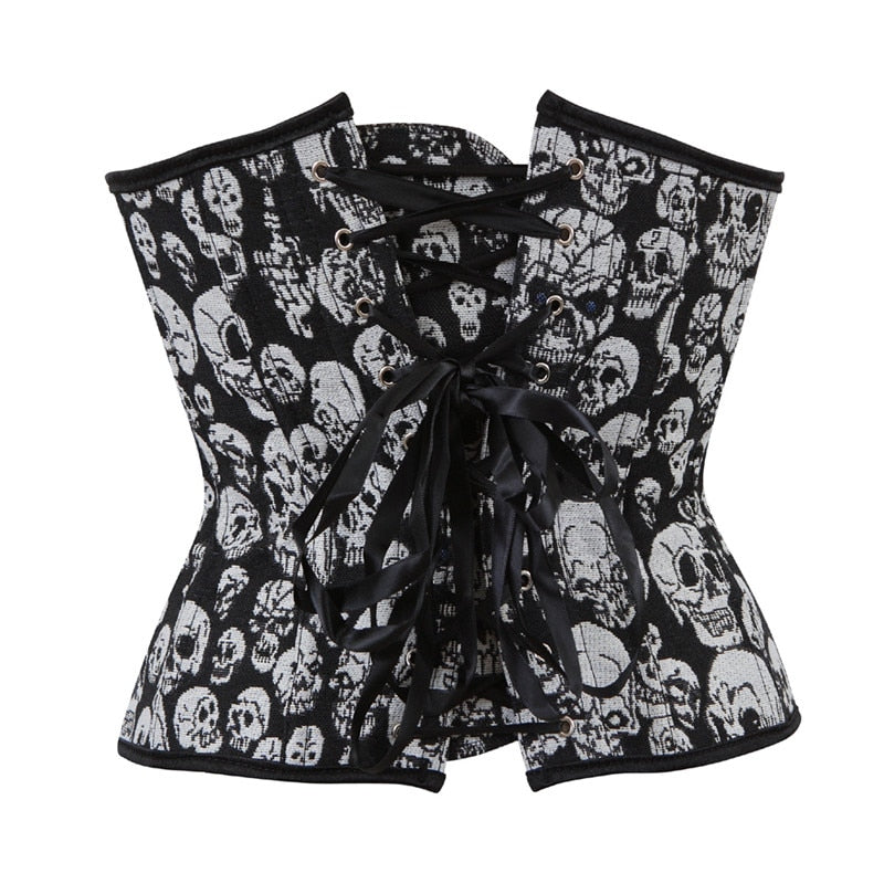 costumes underbust corset shaper bustier top waist cincher body belt satin laceup boned