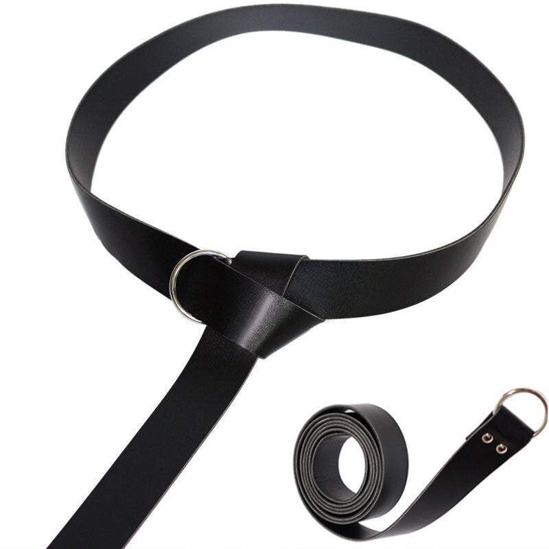 Viking Knight Medieval Renaissance Waist Ring Belt Costume  Pirate Cosplay Larp Leather Loop Buckle