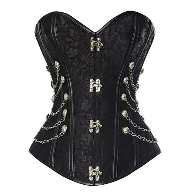 Corsets Gothic Locking Closure Steam Punk Style Waist Shapewear Overbust Fashion Corset Top Plus Size