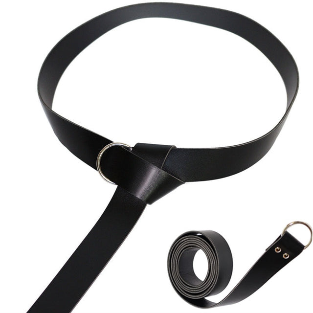 Viking Knight Medieval Renaissance Waist Ring Belt Costume  Pirate Cosplay Larp Leather Loop Buckle