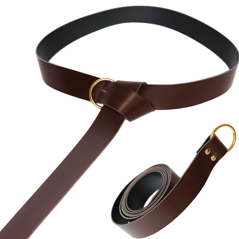 Viking Knight Medieval Renaissance Waist Ring Belt Costume  Pirate Cosplay Larp Leather Loop Buckle