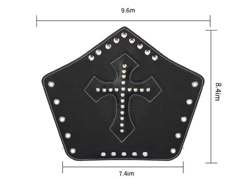 Steampunk Cross LARP Rivets Bandage Gauntlet Hospitaller Templar Knights Bracelet Wristband Medieval Leather Arm Armor Cuff
