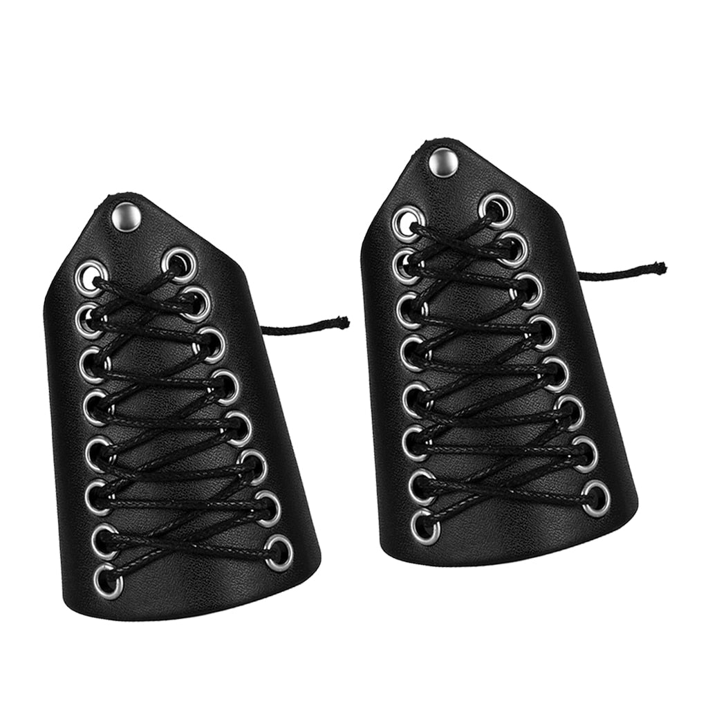 2pcs Black Punk Arm Guard Wristband Medieval Knight Wrist Bracer