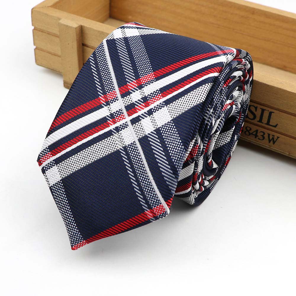 Jacquard Striped Plaid Paisley Necktie 6cm Polyester Male Narrow Tie Skinny Tuxedo Suit Shirt Gift For Men Accessory
