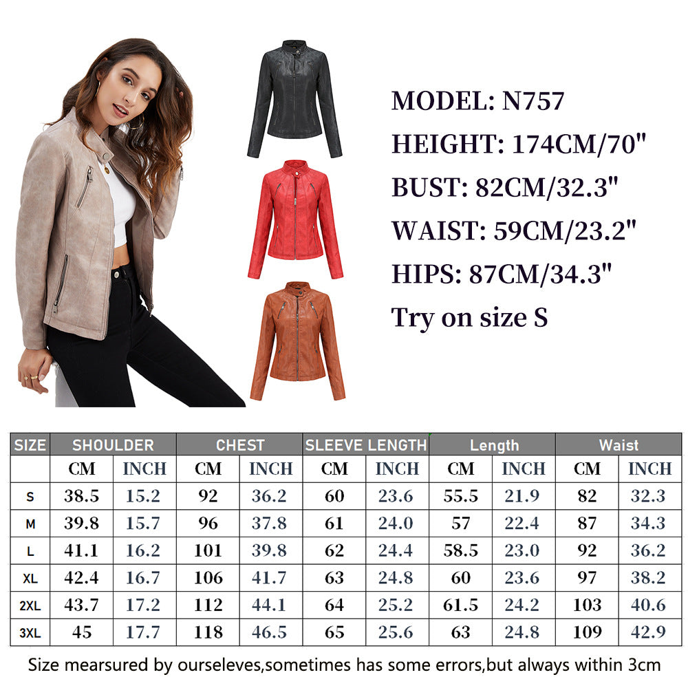 Leather Jackets for Women Spring Female Coat Moto Biker Zipper Jacket Chaqueta Cuero Mujer