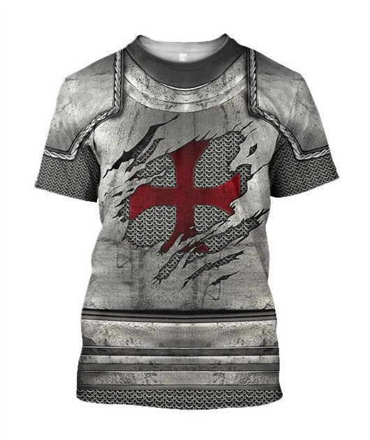 3D Printed Chainmail Knight Armor Men t shirt Knights Templar Fashion Short sleeve shirt summer hip hop Unisex tshirt