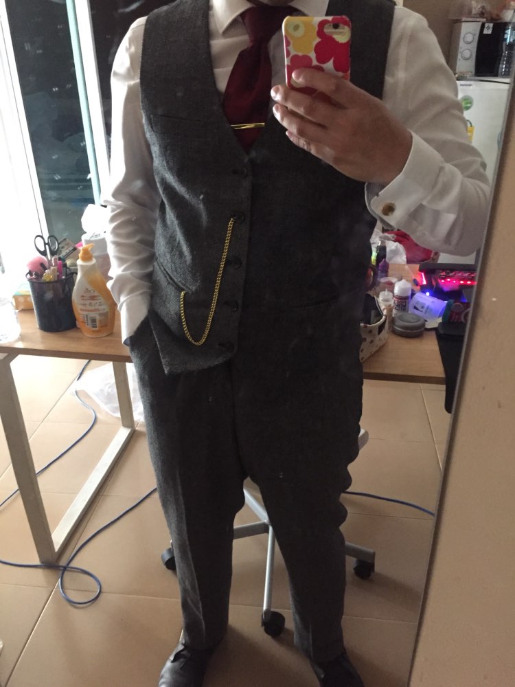Men's Herringbone Suits 3 Piece Groom Wool  Formal Work Business Tailormade Tuxedos Blazer, Pants & Vest