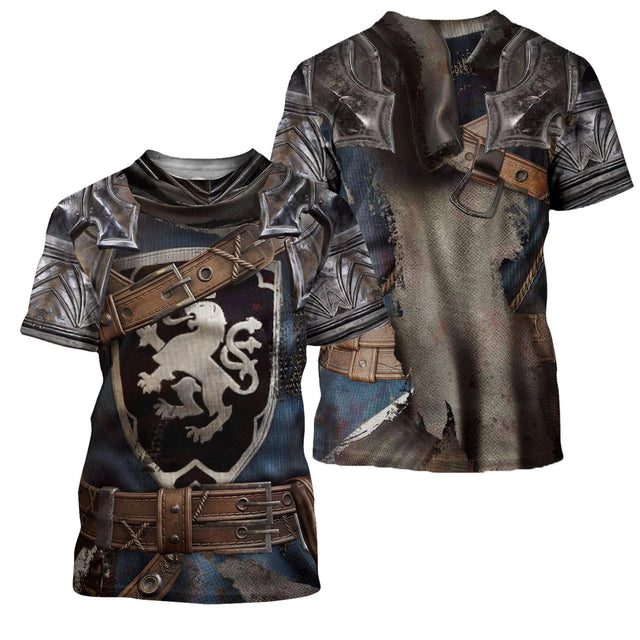 3D Printed Chainmail Knight Armor Men t shirt Knights Templar Fashion Short sleeve shirt summer hip hop Unisex tshirt