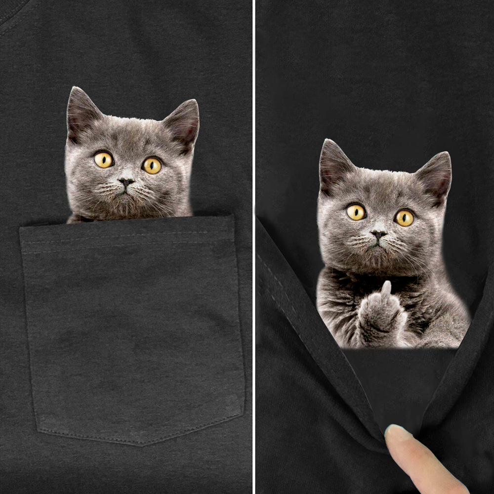 Funny T-Shirt Fashion summer pocket dog printed t-shirt Men Women
