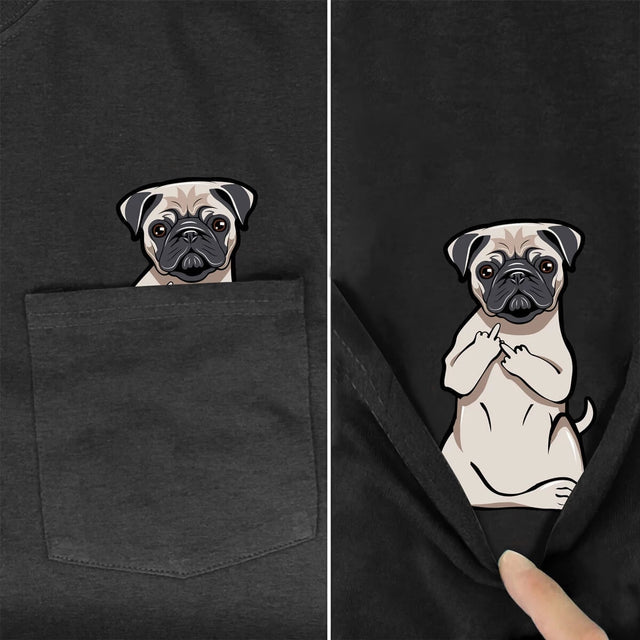 Funny T-Shirt Fashion summer pocket dog printed t-shirt Men Women