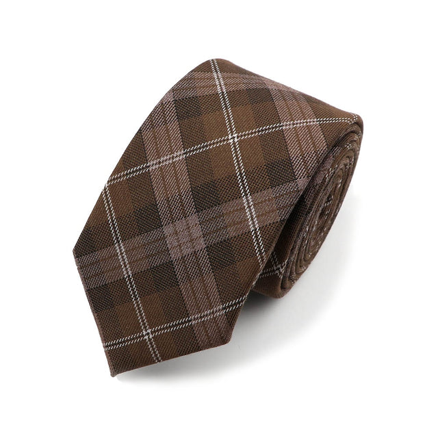 Plaid Striped Soft TR Fabric Tie 6.5cm Quality Skinny Necktie Tuxedo College Suit Party Tie For Men Women