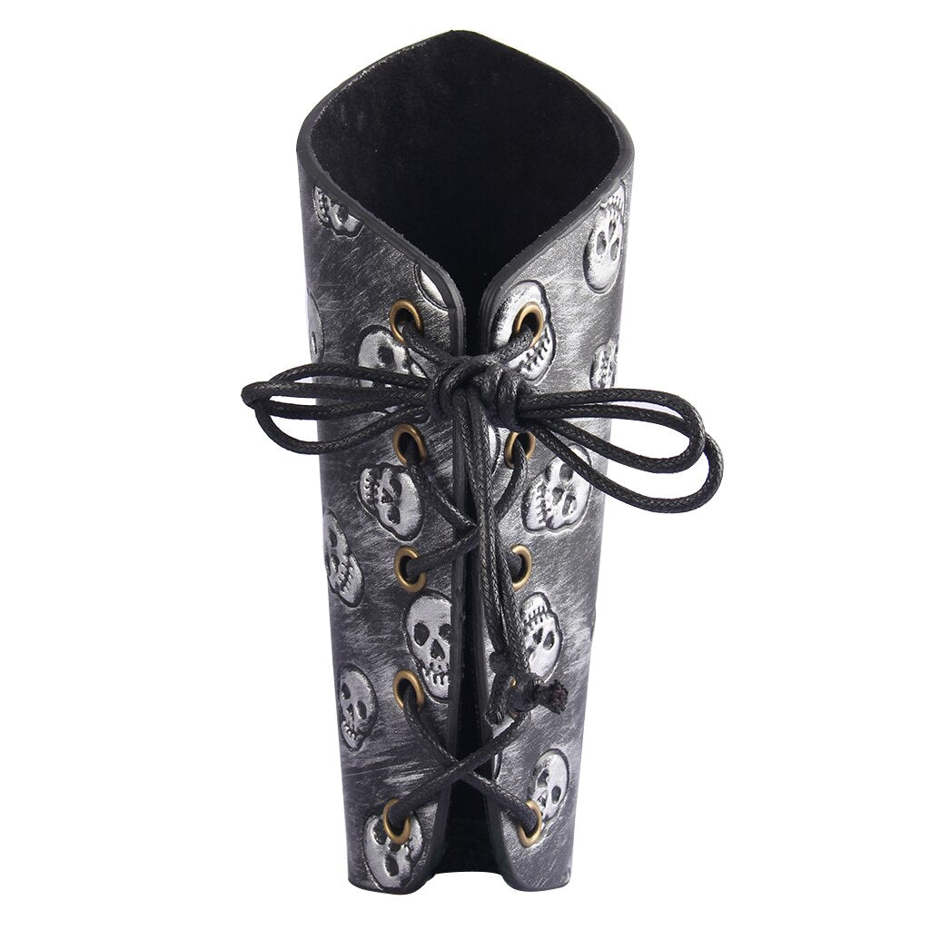 Cuff Archery Arm Guards Bracers Medieval ArmorGothic Skull Gauntlet Wristband