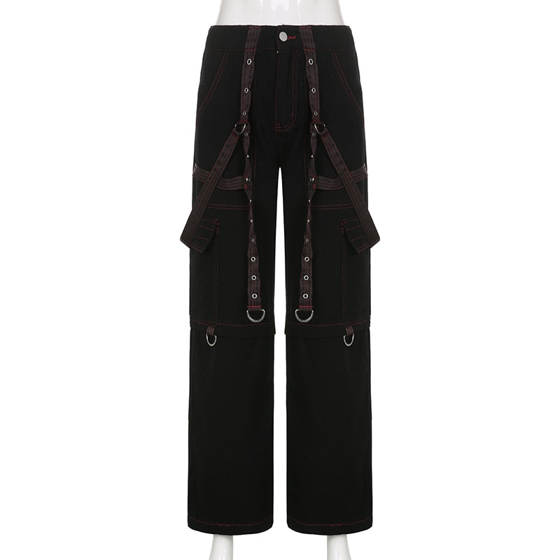 Baggy Jeans Vintage Fashion Punk Pants Casual 90s Streetwear High Waist Denim Trousers