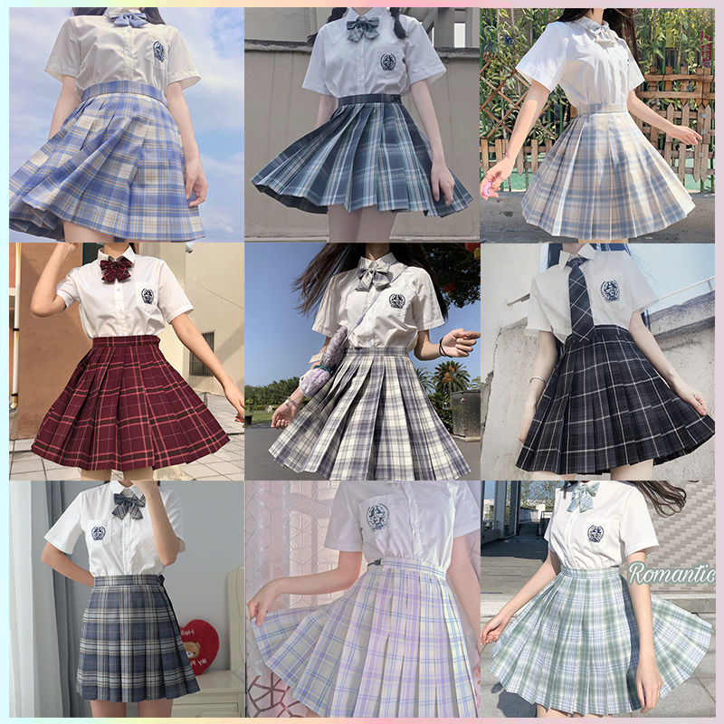 Women Pleated Skirts Mini Plaid Skirt Summer