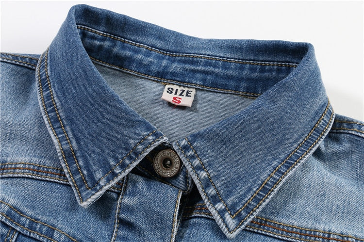Short Sleeve Jean Jacket Woman Elastic Comfortable Denim Coat Chaqueta Vaquera Mujer Veste Jeans
