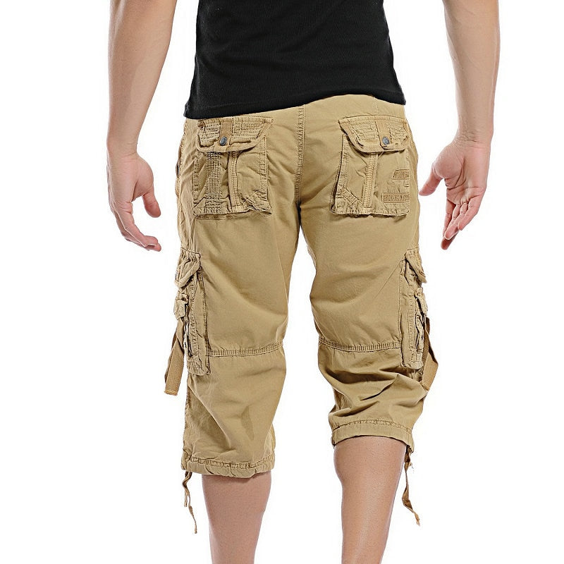 Casual Shorts Men Summer Camouflage Cotton Cargo Shorts Men Camo Short Pants Homme Without Belt Drop Shipping Calf-Length Pants