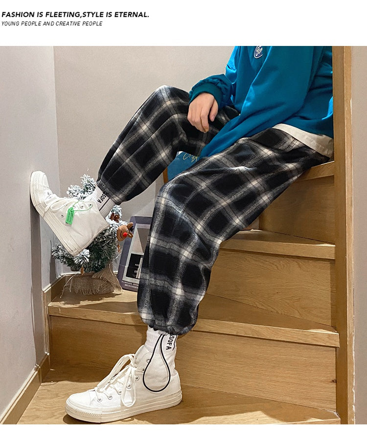 Men's Clothing Checkered Pants Style Checked Trousers