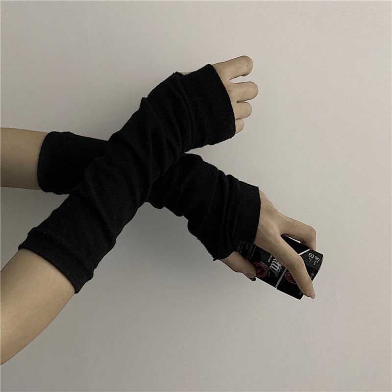 long Fingerless Gloves Sport Outdoor Hip-hop Gloves Elbow Mittens Cool Stretch winter Arm Warmer