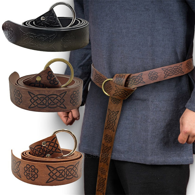 Medieval Warriors Waist Ring Retro Celtic Knight Embossed Stage Tools Belt
