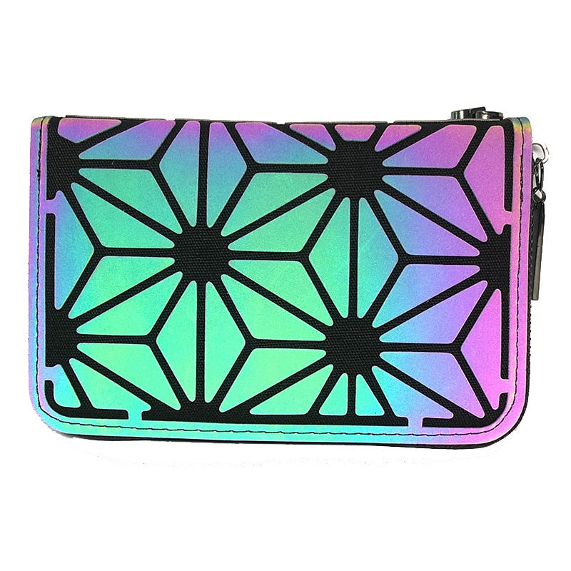 Luminous wallet Fashion women-bag Geometric wallet Laser small Handbag Purse