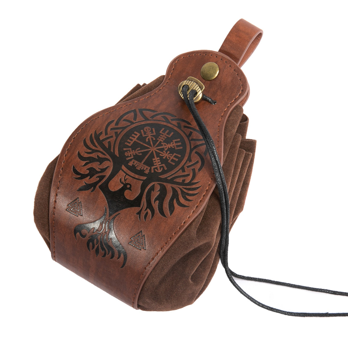 Medieval Vintage Money Pouch Bag Waist Ring Belt Men Women Viking Leather Drawstring Bag Coin Purse